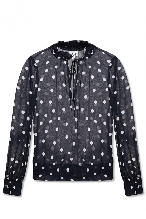ganni dotted mesh